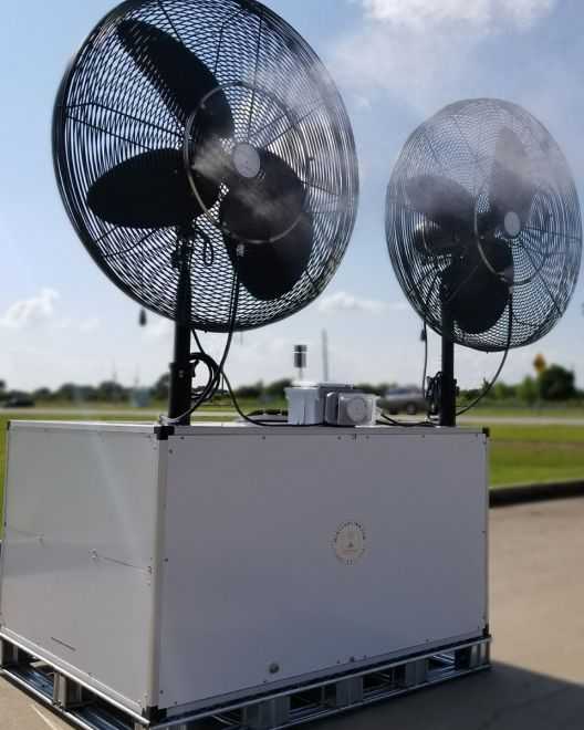 Industrial Portable Misting Fan System with 100 Gallon Tank