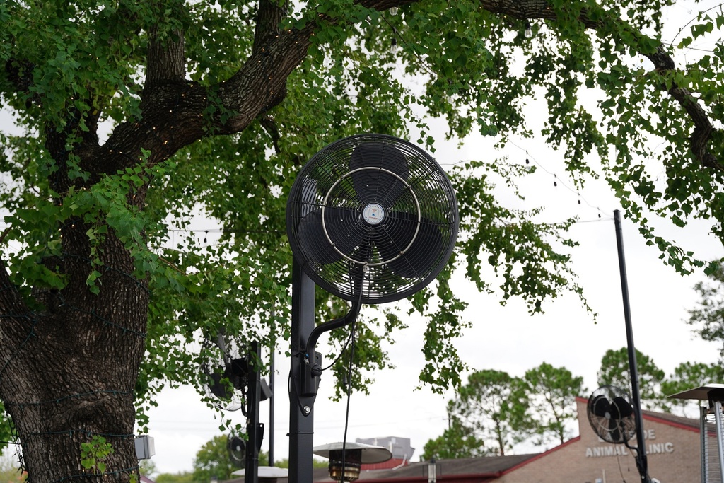 Misting Fan with 24 Inch Outdoor Fan with 1500 PSI Misting Pump - With Stainless Steel Fan Misting Ring