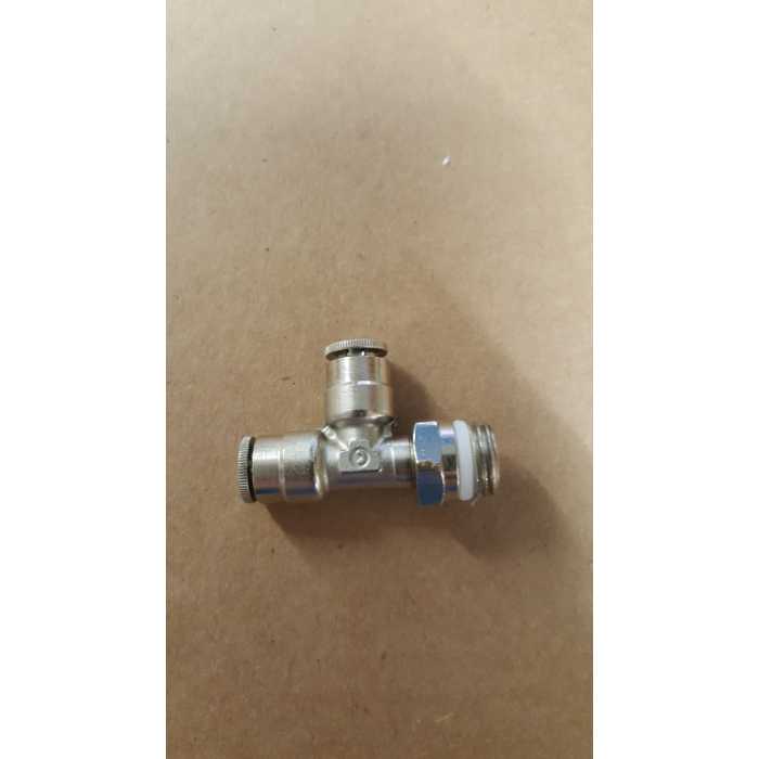 1/4 inch push lock x 1/4 inch push lock x 1/4 inch threaded tee