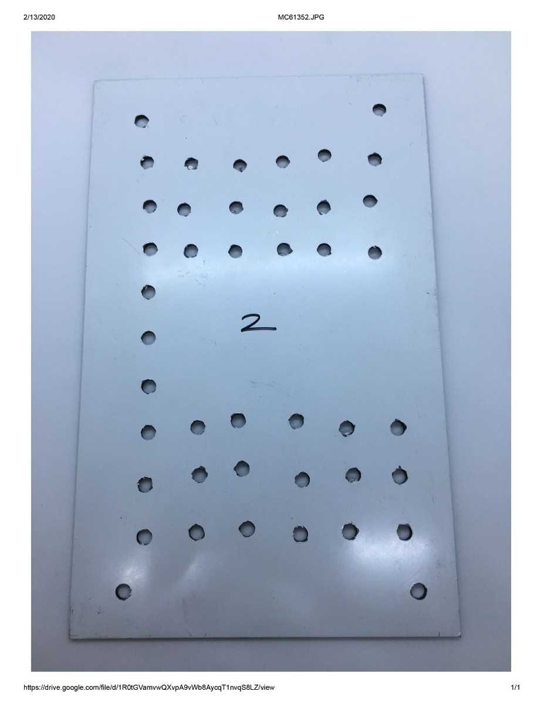 10.5 x 10.5 inch Aluminum plate (with holes)