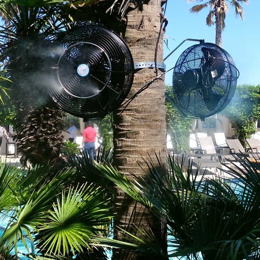 [MC24040] Misting Fan System - Outdoor Fan 18 Inch - High Pressure - With Stainless Steel Ring - Non Oscillating Outdoor Fan